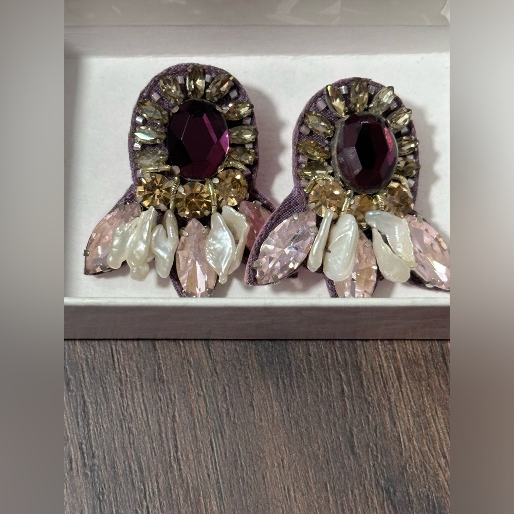 Crystal Post Back Earrings